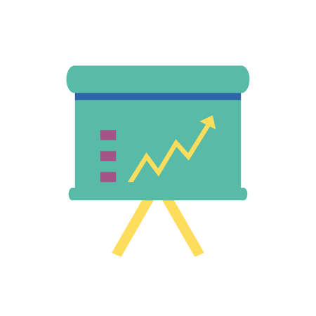 Increase arrow over board design, workflow infographic data information business analytics and visual presentation theme Vector illustrationの写真素材