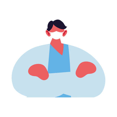 medical man using face mask vector illustration designのイラスト素材