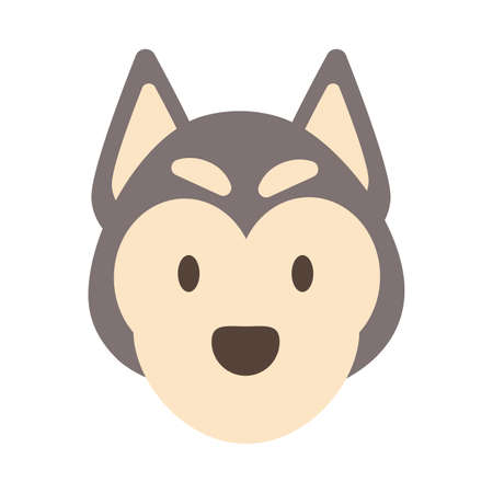 head of cute dog on white background vector illustration designのイラスト素材