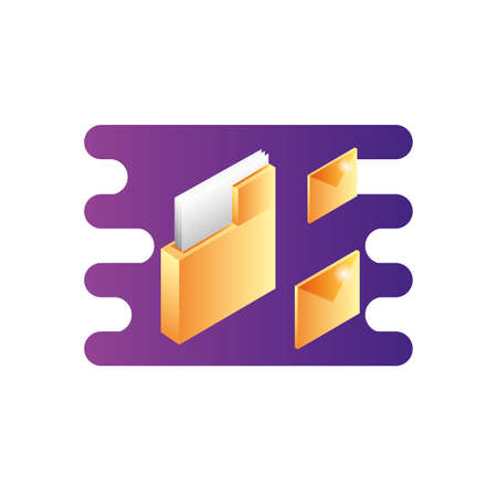 folder documents data with envelopes mails vector illustration designのイラスト素材