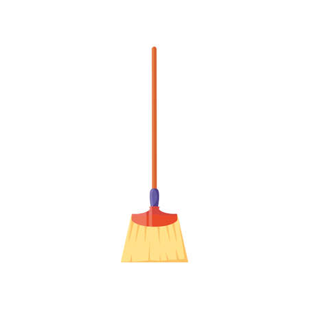 broom of long handle on white background vector illustration designのイラスト素材