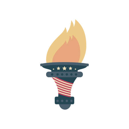 torch with the united states flag, independence day vector illustration designのイラスト素材