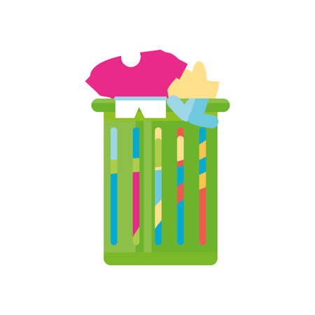 clothes laundry basket on white background vector illustration designのイラスト素材