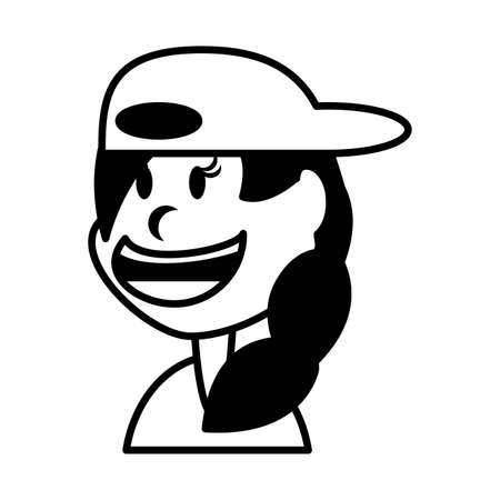 cute girl smiling on white background vector illustration designのイラスト素材
