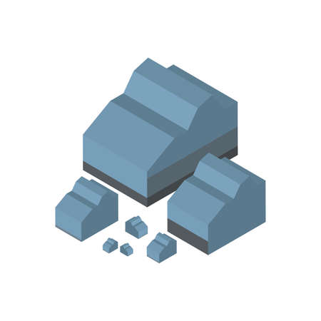 Isometric stones design, Nature element earth eco ecology conservation bio environment and outdoor theme Vector illustrationのイラスト素材