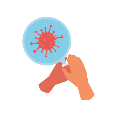 hands with viruses on white background vector illustration designのイラスト素材