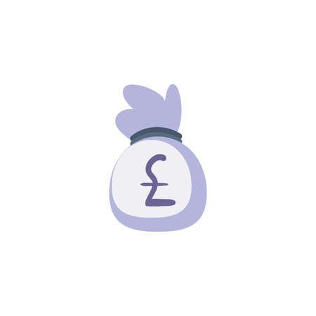 pound bag of money financial item banking commerce market payment buy currency accounting and invest theme Vector illustrationのイラスト素材