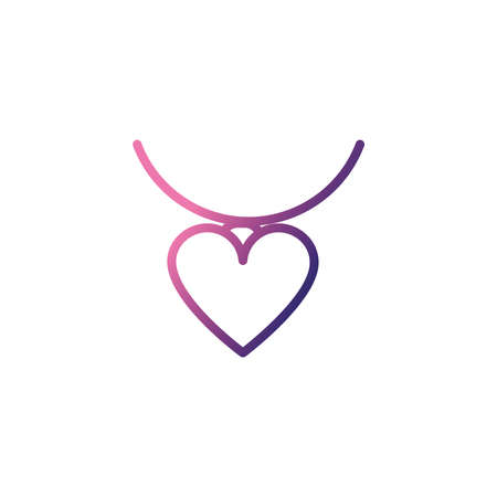 cute heart, gradient style icon vector illustration designのイラスト素材