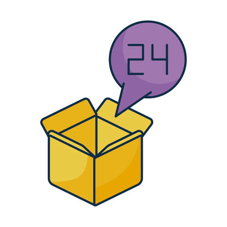 cardboard box open with speech bubble on white background vector illustration designのイラスト素材