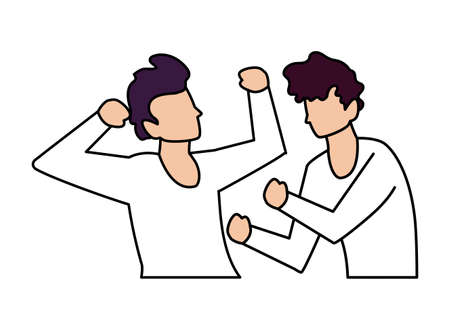 men faceless with different poses on white background vector illustration designのイラスト素材