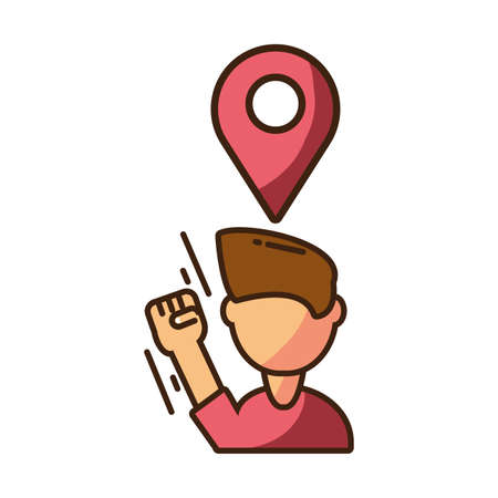 man protesting on a white background vector illustration designのイラスト素材