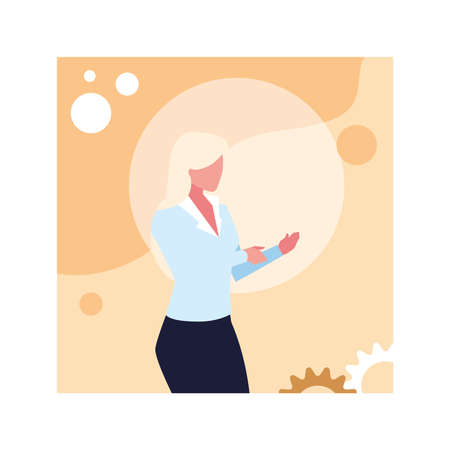 businesswoman standing, business professional woman vector illustration designのイラスト素材