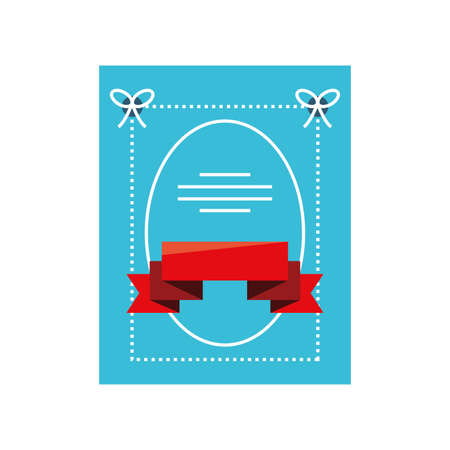 fathers day card template with decorative ribbon vector illustration designのイラスト素材