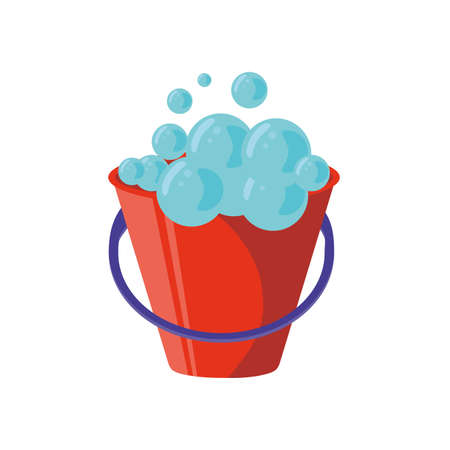 bucket with foam on white background vector illustration designのイラスト素材