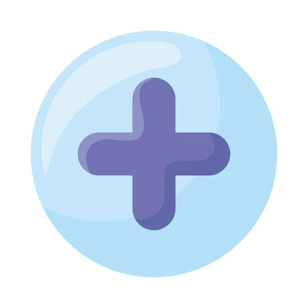 Plus flat style icon design, Math finance and education theme Vector illustrationのイラスト素材