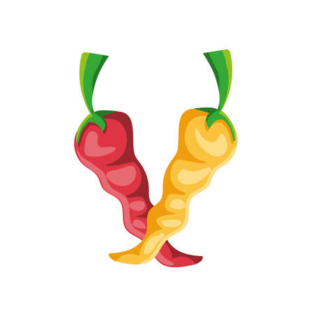 peppers mexican on white background vector illustration designのイラスト素材