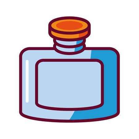 liquor flask icon over white background, fill style, vector illustrationの写真素材