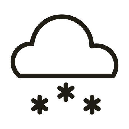 cloud with snow, line style icon vector illustration designの写真素材