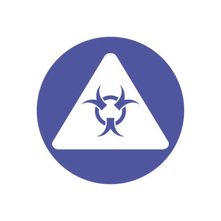 biohazard sign icon over white background, block style and colorful design, vector illustrationの写真素材