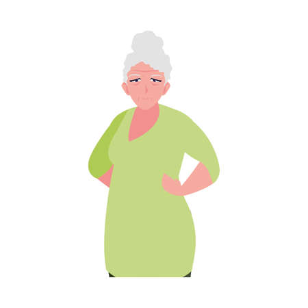 happy elderly woman wearing clothes vector illustration designのイラスト素材