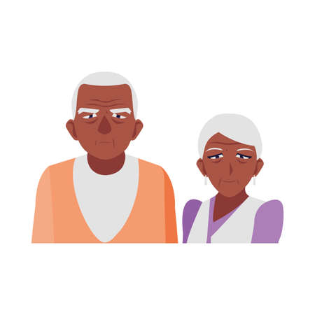adorable old couple sharing at home vector illustration designのイラスト素材