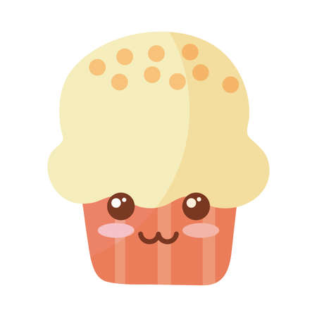 delicious and fresh cupcake on white background vector illustration designのイラスト素材