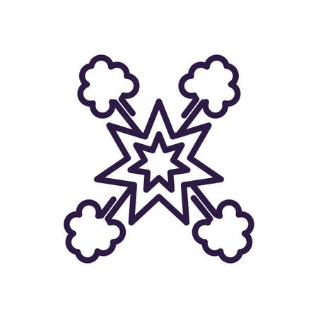 star boom bang over white background, line style icon, vector illustrationのイラスト素材