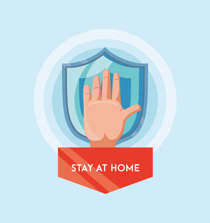 staying home prevents coronavirus infection vector illustration designのイラスト素材