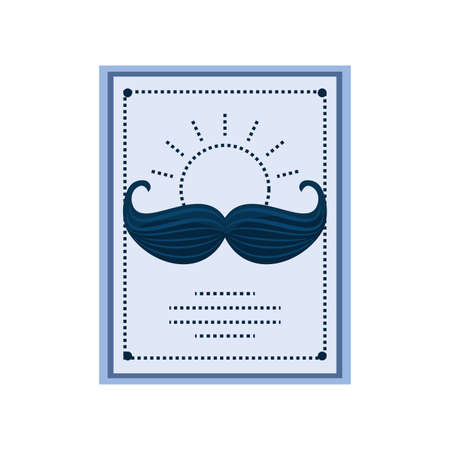 fathers day card template with mustache vector illustration designのイラスト素材