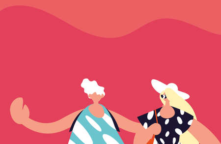 Urban woman and man cartoon with casual cloth design, Person people human and social media theme Vector illustrationのイラスト素材