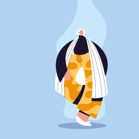 Urban woman cartoon with casual cloth design, Person people human and social media theme Vector illustrationのイラスト素材