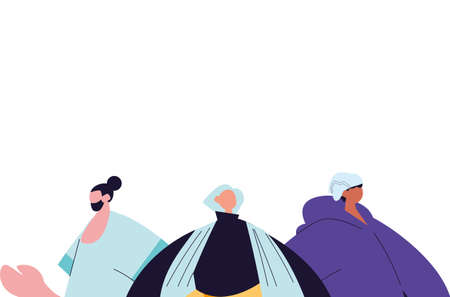 Urban people with casual cloth design, Girl boy female male person people human and social media theme Vector illustrationのイラスト素材