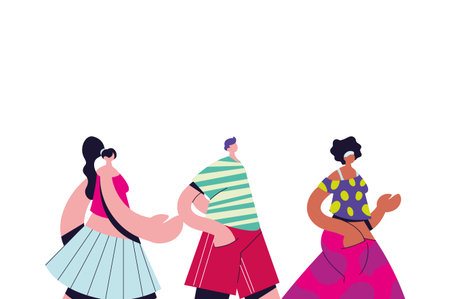 Urban people with casual cloth design, Girl boy female male person people human and social media...