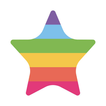 lgbt star flat style icon design, Pride day sexual orientation and identity theme Vector illustrationのイラスト素材