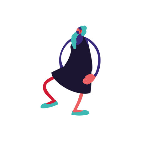 woman with medical mask on white background vector illustration design