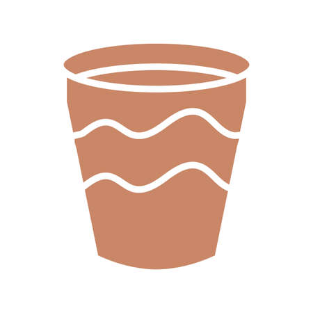 glass with abstract design over white background, silhouette style, vector illustrationのイラスト素材