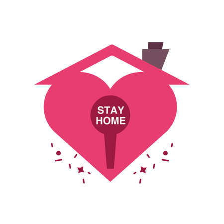 stay at home campaign with a house vector illustration designのイラスト素材