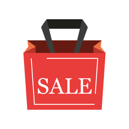 shopping bag with tag sale on white background vector illustration designのイラスト素材