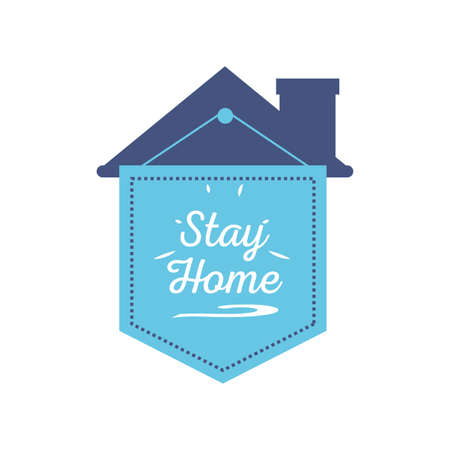 stay at home campaign with a house vector illustration designのイラスト素材