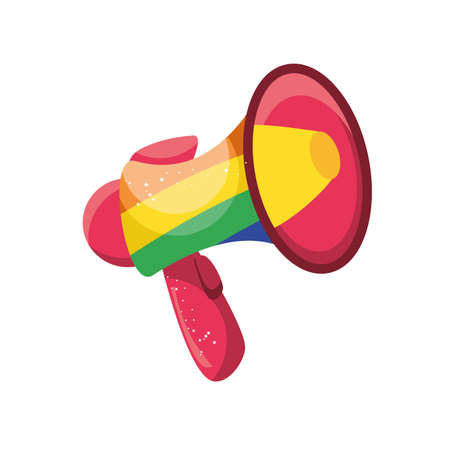 gay pride megaphone on white background vector illustration designのイラスト素材