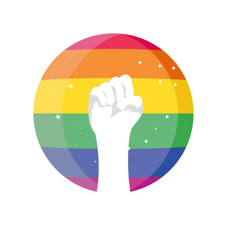 gay pride fight hand on white background vector illustration designのイラスト素材