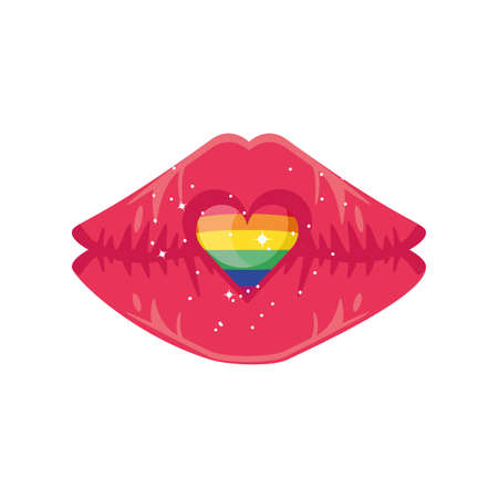 gay pride lips on white background vector illustration designのイラスト素材