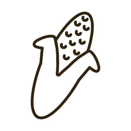 sweet corn on white background, line style icon vector illustration designのイラスト素材