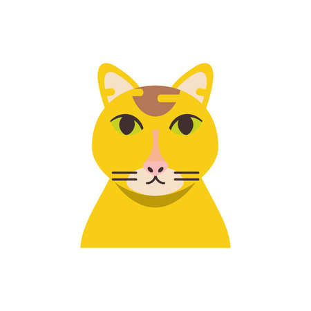 Cute yellow cat cartoon design, Animal pet kitten domestic feline kitty mammal beautiful and portrait theme Vector illustrationのイラスト素材