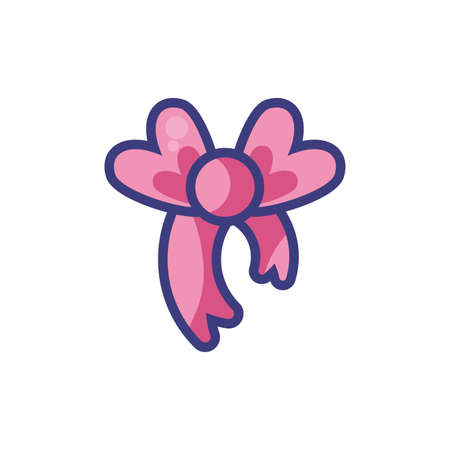 Hearts bowtie design of love passion romantic valentines day wedding decoration and marriage theme Vector illustrationのイラスト素材