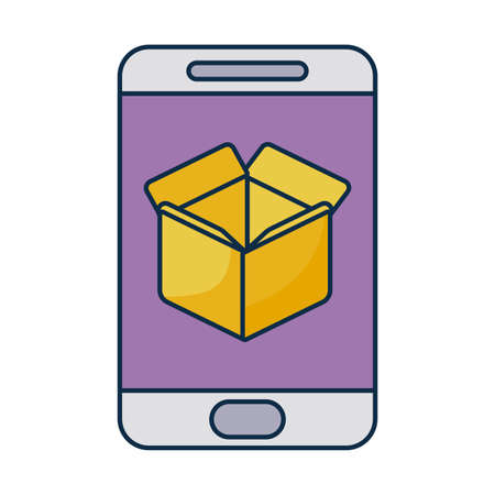 parcel delivery tracking on the smartphone on white background vector illustration designのイラスト素材