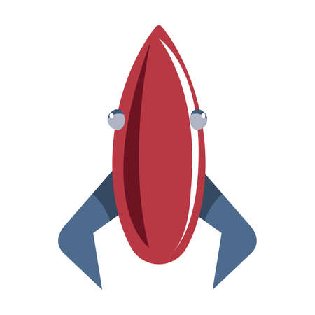 rocket spaceship exploration on white background vector illustrationのイラスト素材