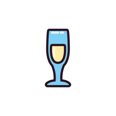 Champagne cup design, Alcohol drink bar beverage liquid menu surprise restaurant and celebration theme Vector illustrationのイラスト素材