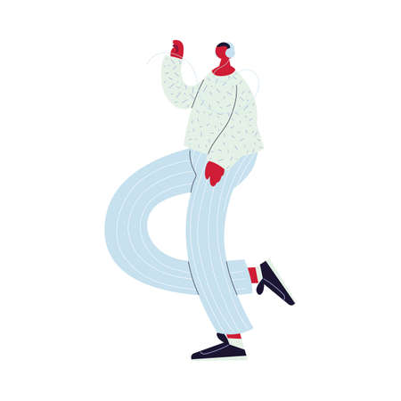 man walking and dancing with style vector illustration designのイラスト素材