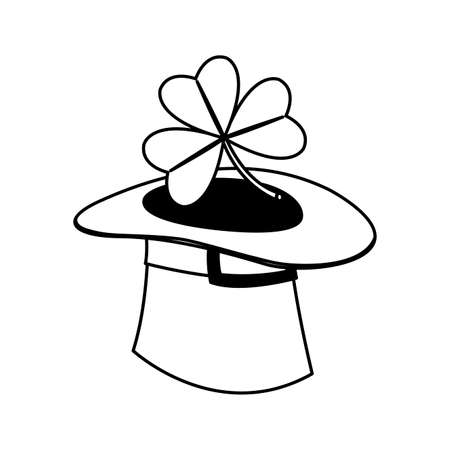 lemprechaun tophat with clovers leafs vector illustration designのイラスト素材
